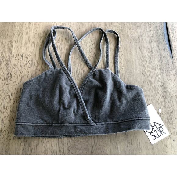 Chaser Vintage Collection Gray Strappy Bralette - S - Picture 1 of 4